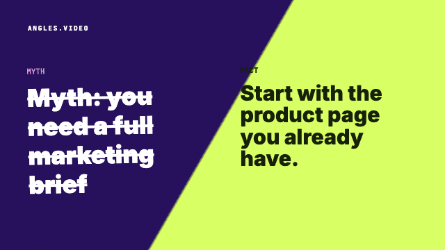 Myth-busting angle product marketing video example