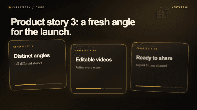 Cinematic Story product marketing angle video preview